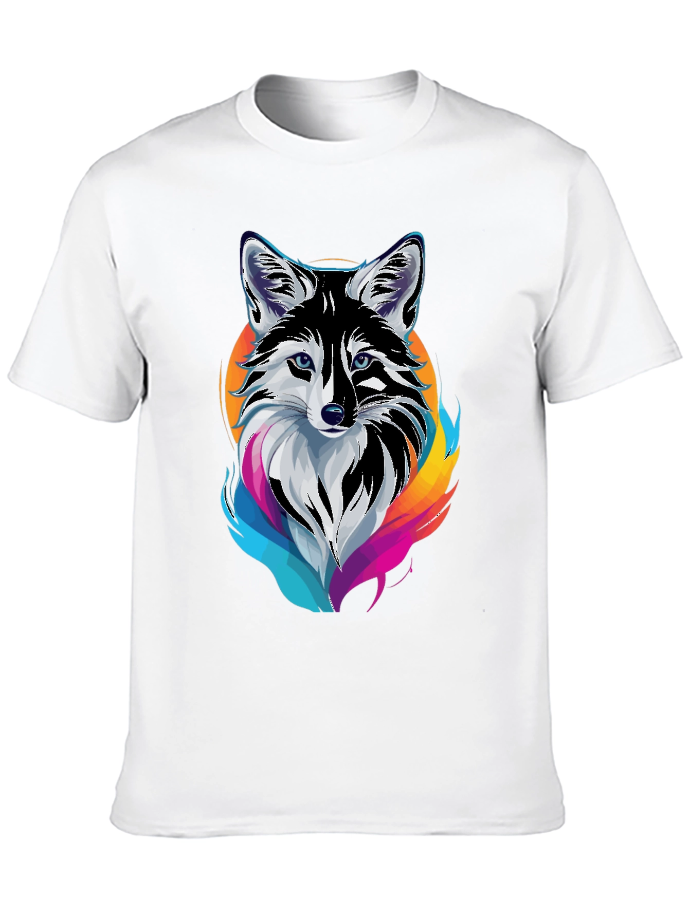 Cool Fox Graphic Print Mens Black T-Shirt