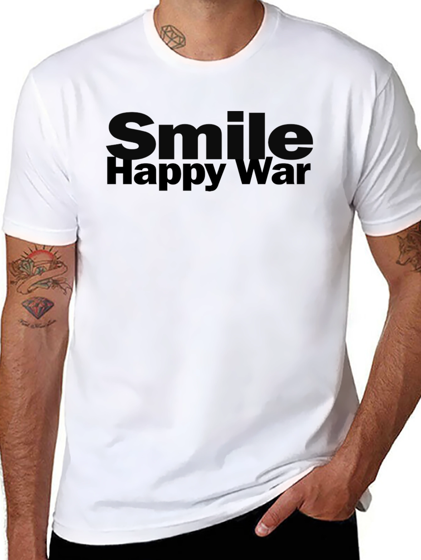 Smile Happy War Black Graphic Tee